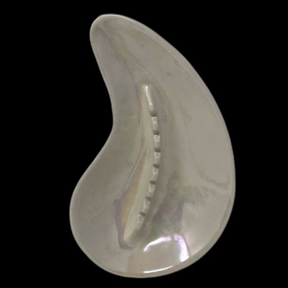 Vintage Atomic MCM Cal Style Ceramic Ashtray MOD Iridescent Glaze Kidney USA